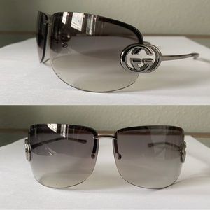 Gucci Men’s Sunglasses Made in Italy Blue Glasses Silver